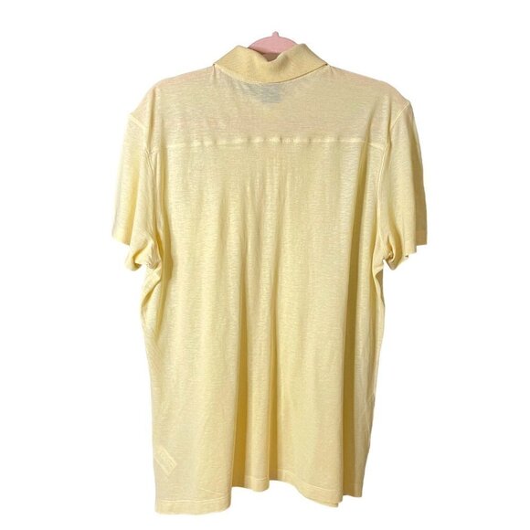 Hugo Boss Mens Polo Shirt Yellow Size Medium Pure Cotton Short Sleeve Button - Picture 2 of 16